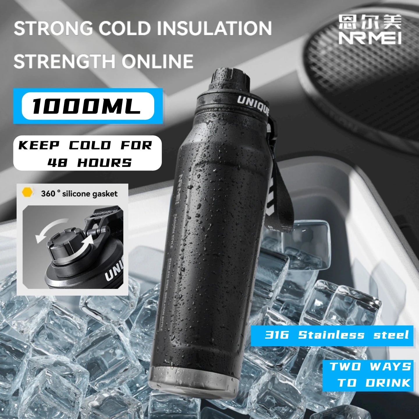 Gourde Inox Isotherme Poignée Intégrée