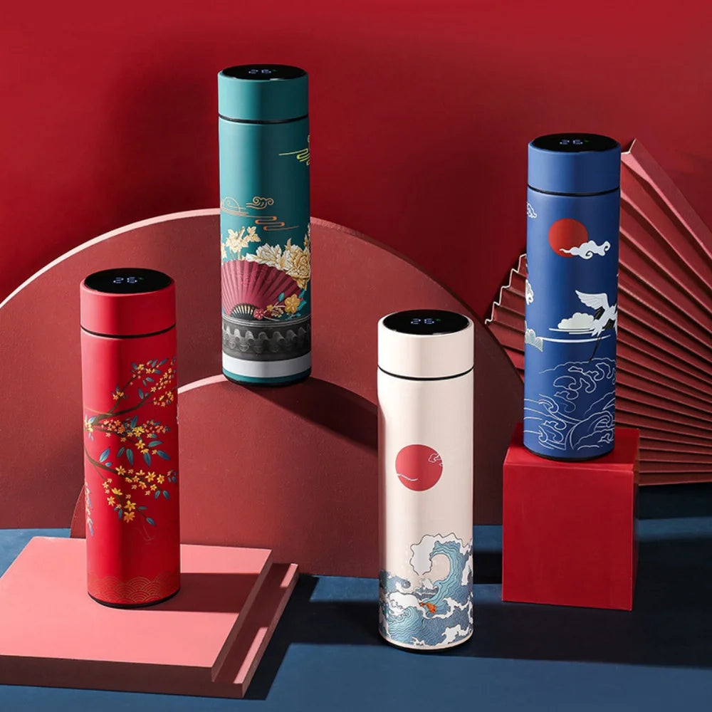 Bouteille Thermos Rétro Chinoise Acier Inox