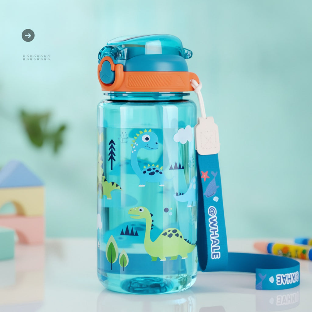 Gourde Dinosaure Silicone Étanche 600ml