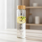 Bouteille Eau Verre Infuseur Marqueur Temps