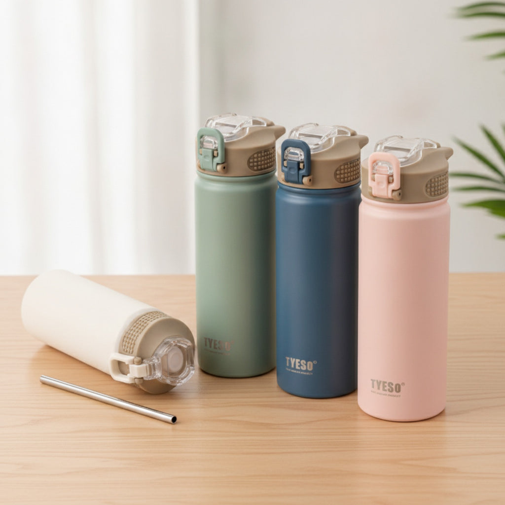 Bouteille Thermos TYESO Acier Inox Paille