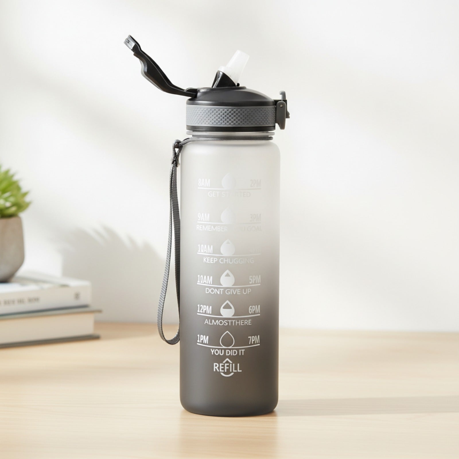 Bouteille Sport Hydratation 1L Paille Anti-Fuite