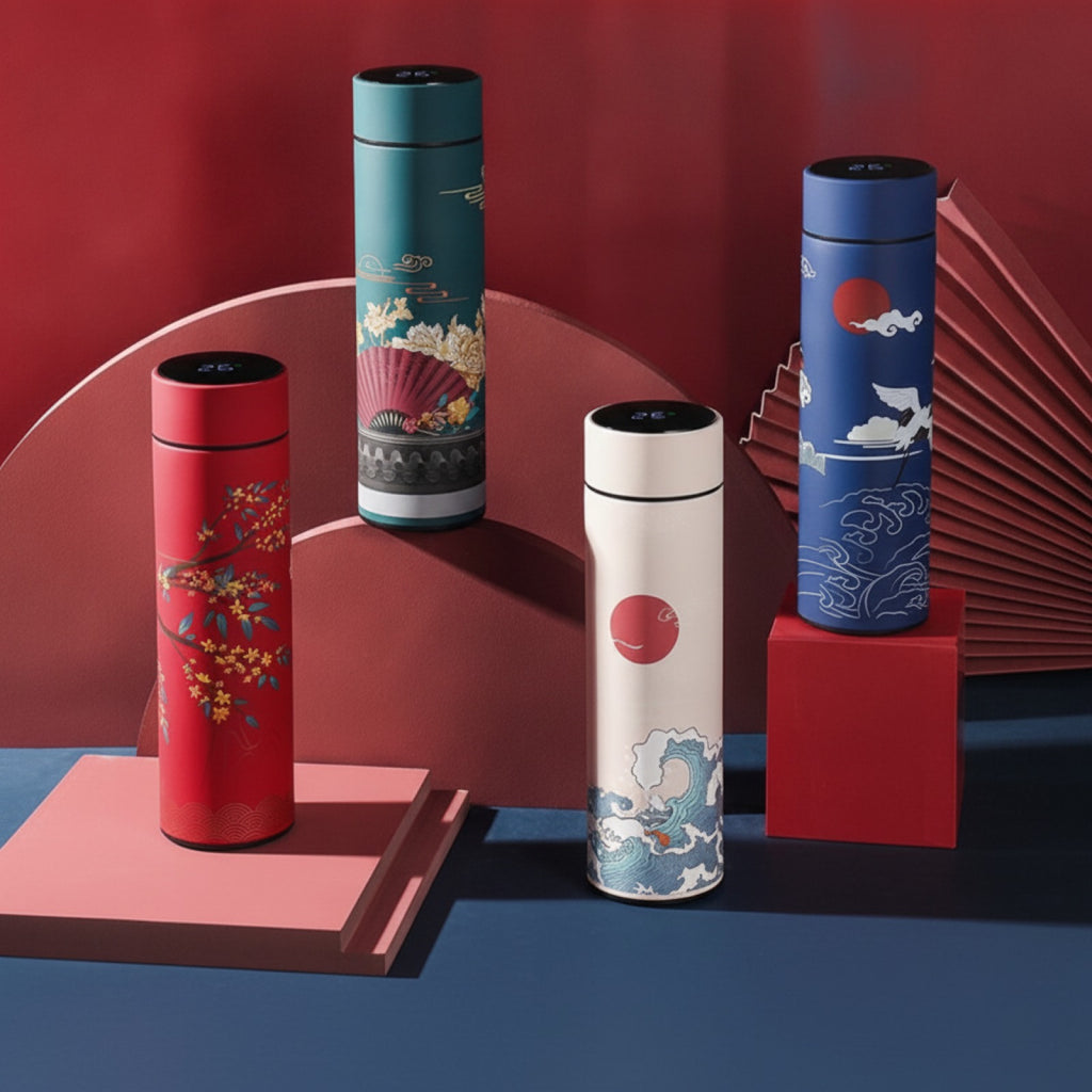 Bouteille Thermos Rétro Chinoise Acier Inox
