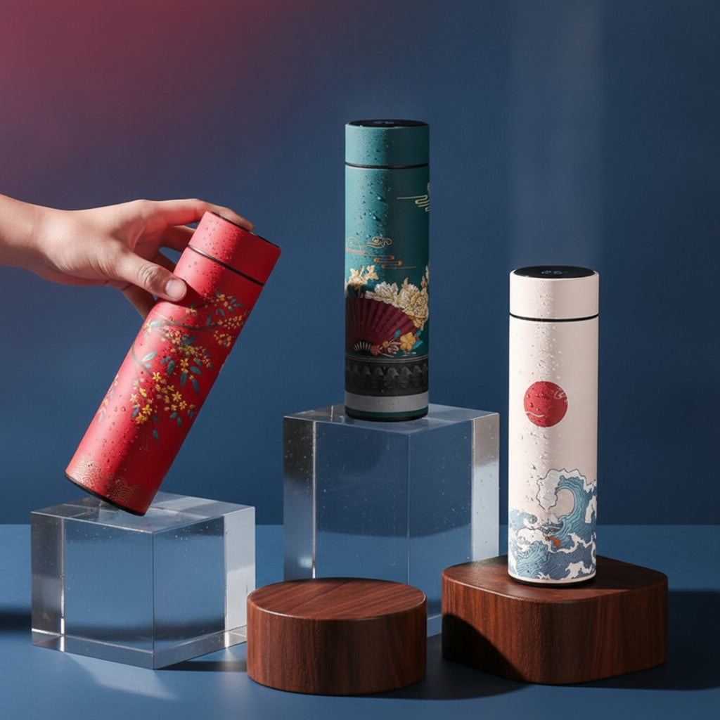 Bouteille Thermos Rétro Chinoise Acier Inox