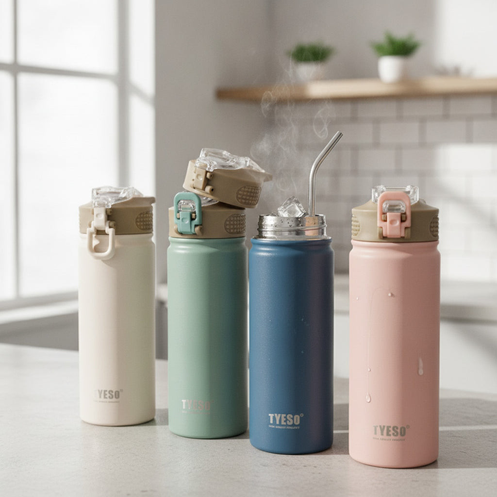 Bouteille Thermos TYESO Acier Inox Paille