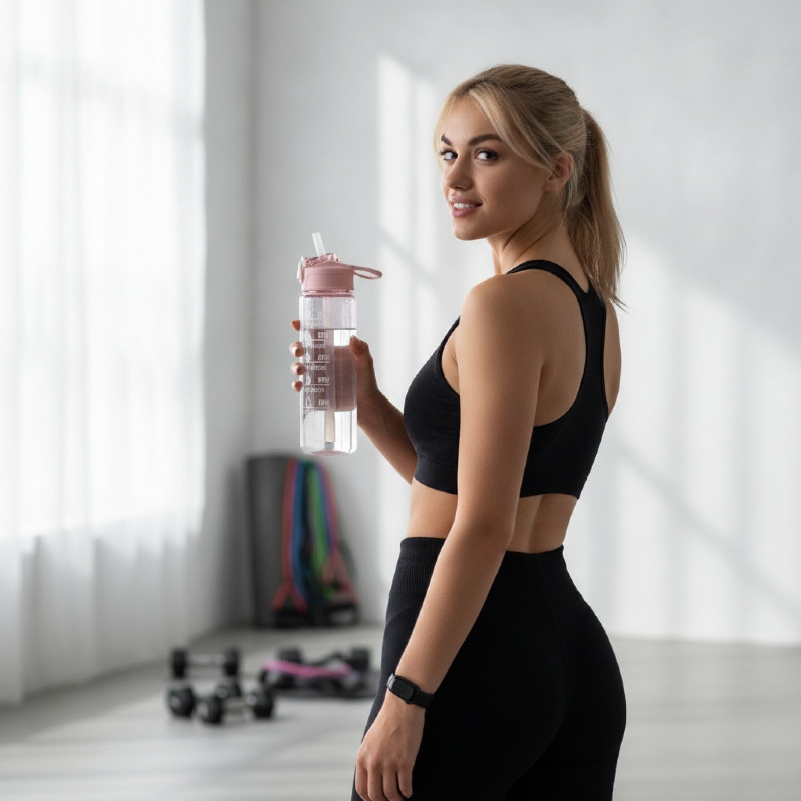 Gourde Sport 800ml Paille Intégrée