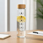 Bouteille Eau Verre Infuseur Marqueur Temps