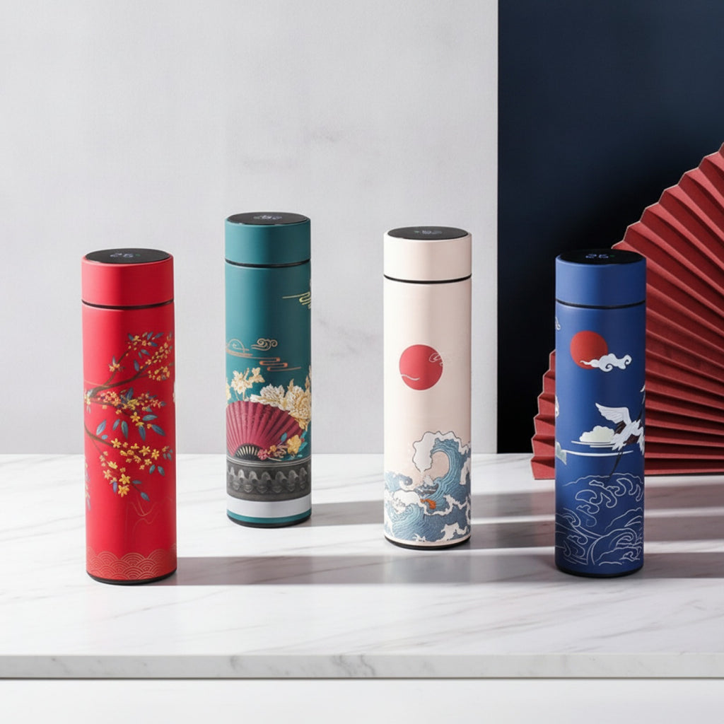 Bouteille Thermos Rétro Chinoise Acier Inox